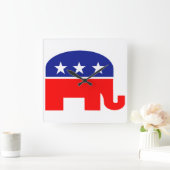 republican elephant clock スクエア壁時計 (ホーム)