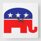 republican elephant clock スクエア壁時計 (正面)