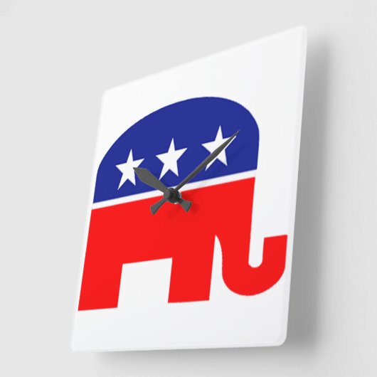 republican elephant clock スクエア壁時計 (傾斜)