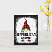 Republican Gnome Buffalo Plaid Matching Family Xma カード (黄色い花)