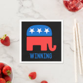 Republican GOP Elephant Winning スタンダードカクテルナプキン (インサイチュ)