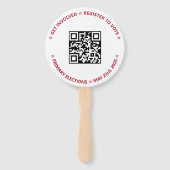 Republican Party Campaign Personalized QR & Date ハンドファン (裏面)