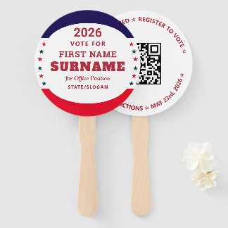 Republican Party Campaign Personalized QR & Date ハンドファン