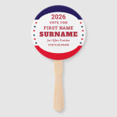 Republican Party Campaign Personalized QR & Date ハンドファン (正面)