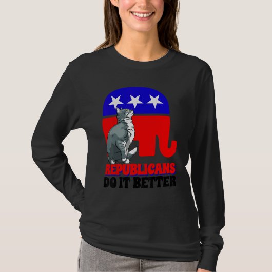 Republicans Do It Better Cat Politics USA American Tシャツ (正面)