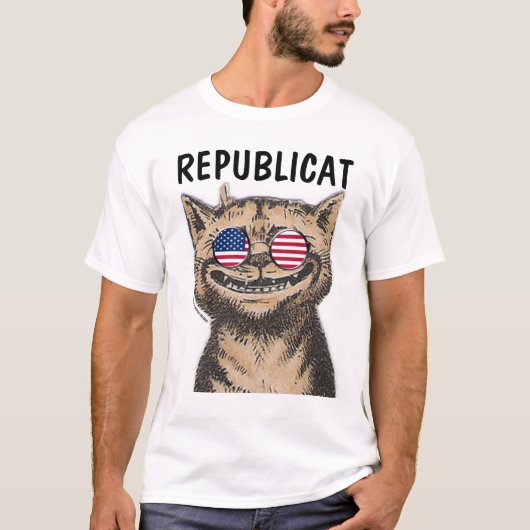 REPUBLICATのおもしろいな共和党員CATのTシャツ Tシャツ (正面)