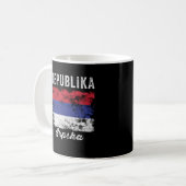 Republika Srpska国旗動揺して コーヒーマグカップ (正面左)