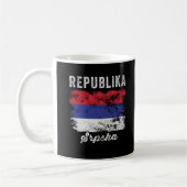 Republika Srpska国旗動揺して コーヒーマグカップ (左)