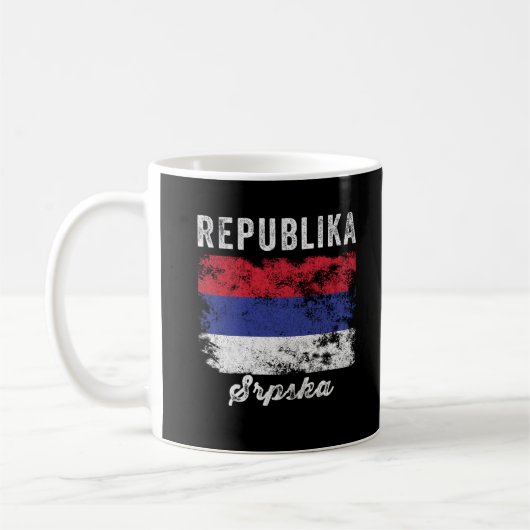 Republika Srpska国旗動揺して コーヒーマグカップ (左)
