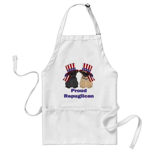 Repuglican Fawn誇りを持ったと黒いパグティー、ギフト スタンダードエプロン (正面)