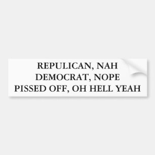 REPULICAN、NAH民主党員、NOPEPISSED、オハイオ州のヘリコプター… バンパーステッカー