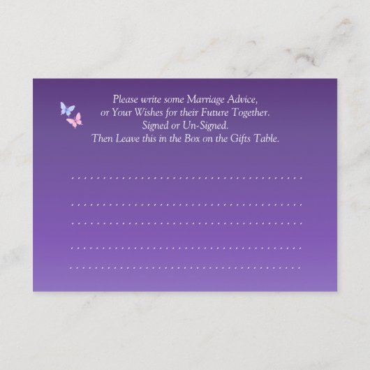 Request for Marriage Hints -  アドバイスカード (裏面)