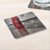 Rereflections on a Red Phone Box - London Coaster スクエアペーパーコースター (アングル)