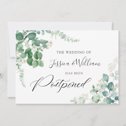 Reschedule the Eucalyptus Watercolor Event 招待状 (正面)