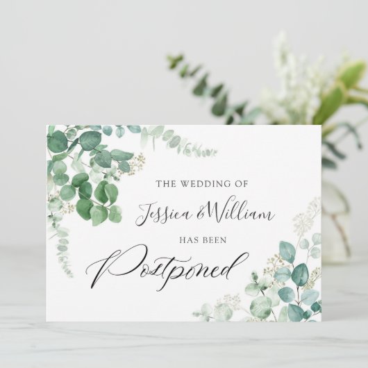 Reschedule the Eucalyptus Watercolor Event 招待状 (スタンド正面)