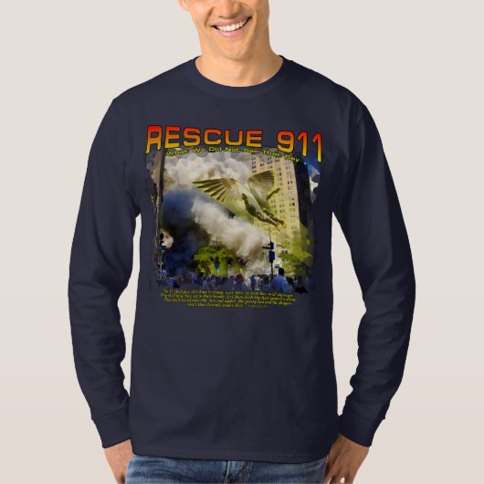 「Rescue 911」合成水彩(メッセージ付き) Tシャツ (正面)