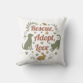 Rescue, Adopt, Love クッション (正面)