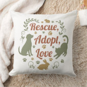 Rescue, Adopt, Love クッション (ブランケット)