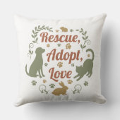 Rescue, Adopt, Love クッション (裏面)