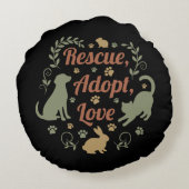 Rescue, Adopt, Love ラウンドクッション (裏面)