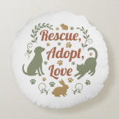 Rescue, Adopt, Love ラウンドクッション (裏面)
