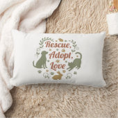 Rescue, Adopt, Love ランバークッション (ブランケット)