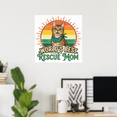 Rescue Cat Mom ポスター (ホームオフィス)