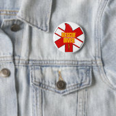 Rescue Diver Cross Dive Flag Yellow Font Button 缶バッジ (インサイチュ)
