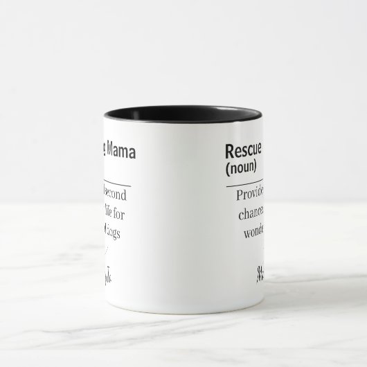Rescue Dog Mama Definition Mug マグカップ (中央)