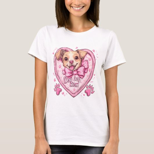 Rescue Dog Mom – 養母誇りを持ったデザイン Tシャツ (正面)