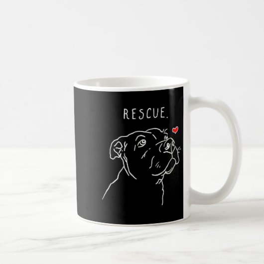 Rescue Dog, Tbull Drawing, Rescue Mom, Adopt Don't コーヒーマグカップ (右)