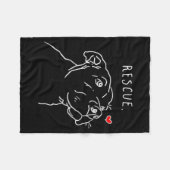Rescue Dog Tbull Drawing Rescue Mom Adopt Dont  フリースブランケット (正面(横))