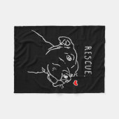 Rescue Dog, Tbull Drawing, Rescue Mom, Adopt Don't フリースブランケット (正面(横))