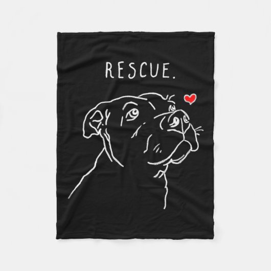 Rescue Dog, Tbull Drawing, Rescue Mom, Adopt Don't フリースブランケット (正面)