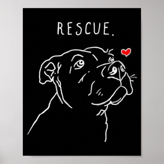 Rescue Dog Tbull Drawing Rescue Mom Adopt Dont ポスター (正面)