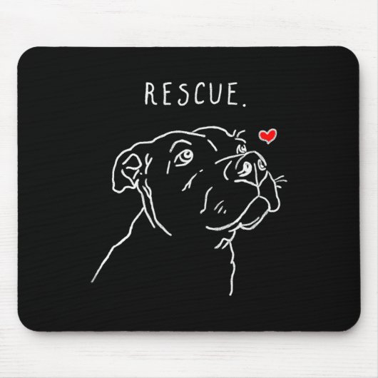Rescue Dog, Tbull Drawing, Rescue Mom, Adopt Don't マウスパッド (正面)