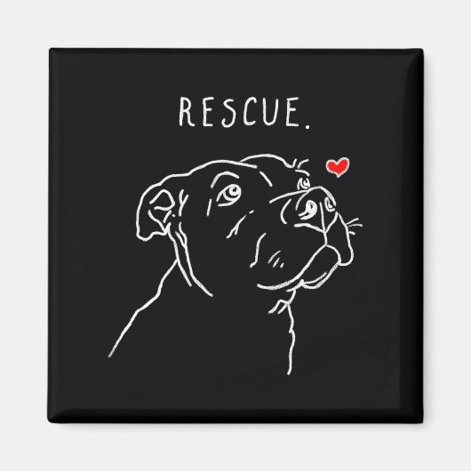 Rescue Dog, Tbull Drawing, Rescue Mom, Adopt Don't マグネット (正面)