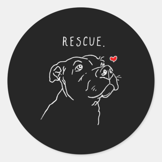 Rescue Dog Tbull Drawing Rescue Mom Adopt Dont ラウンドシール (正面)