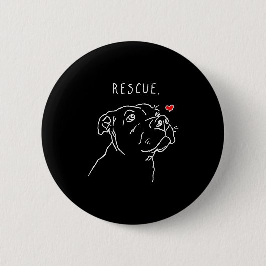 Rescue Dog, Tbull Drawing, Rescue Mom, Adopt Don't 缶バッジ (正面)