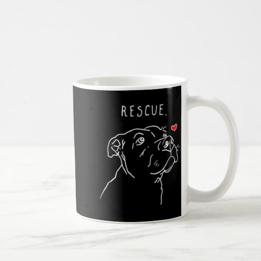 Rescue Dog Tbull Drawing Rescue Mom Adopt Dont _1 コーヒーマグカップ (右)