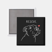 Rescue Dog Tbull Drawing Rescue Mom Adopt Dont _1  マグネット (正面/裏面)
