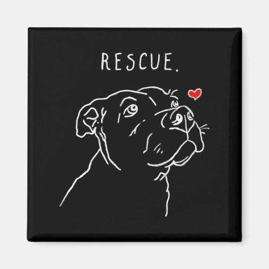 Rescue Dog Tbull Drawing Rescue Mom Adopt Dont _1  マグネット (正面)