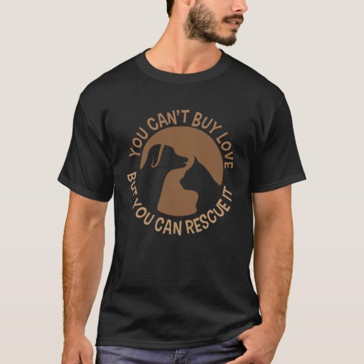 Rescue is love I Dog cat tomcatが採用 Tシャツ (正面)