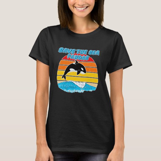 Rescue Killer Whale Orcas Save The Sea Pandas Mari Tシャツ (正面)