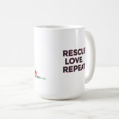 Rescue. Love. Repeat. | Pet Lovers Minimalist Desi コーヒーマグカップ (正面右)