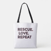 Rescue. Love. Repeat. | Pet Lovers Minimalist Desi トートバッグ (裏面)