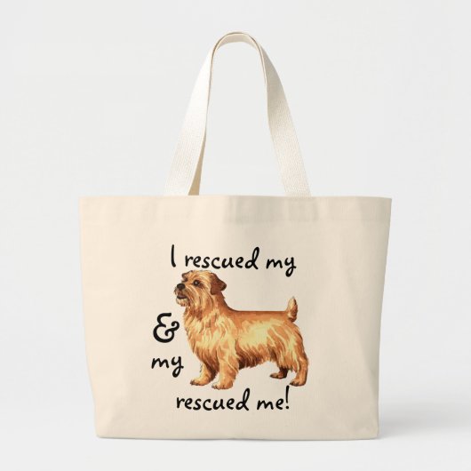 Rescue Norfolk Terrier ラージトートバッグ (正面)