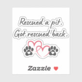 Rescue Pit Got Rescued Back | Pitbull Dog Mom Life シール (シート)