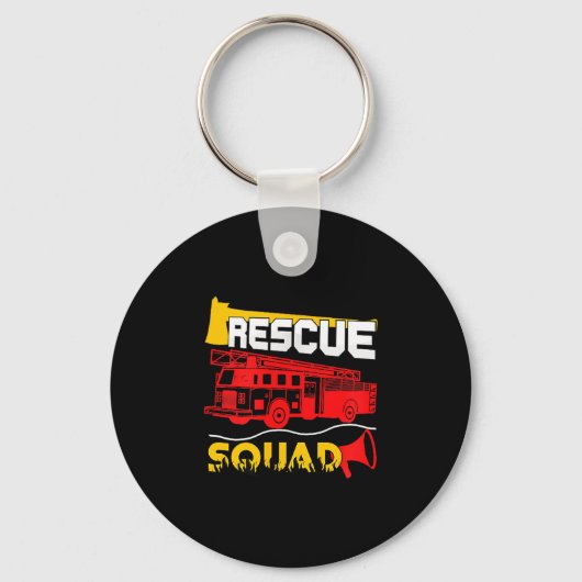 Rescue Squad Lifesaver Fireman Gift Proud Firefigh キーホルダー (正面)