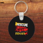 Rescue Squad Lifesaver Fireman Gift Proud Firefigh キーホルダー (正面)
